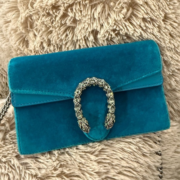 Gucci Handbags - Gucci Velvet Crystal supermini Dionysus shoulder bag